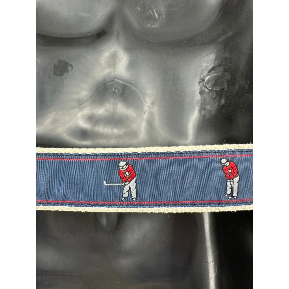 Leather Man Limited Men's Handmade Blue Canvas Golfer Leather Belt Size 38